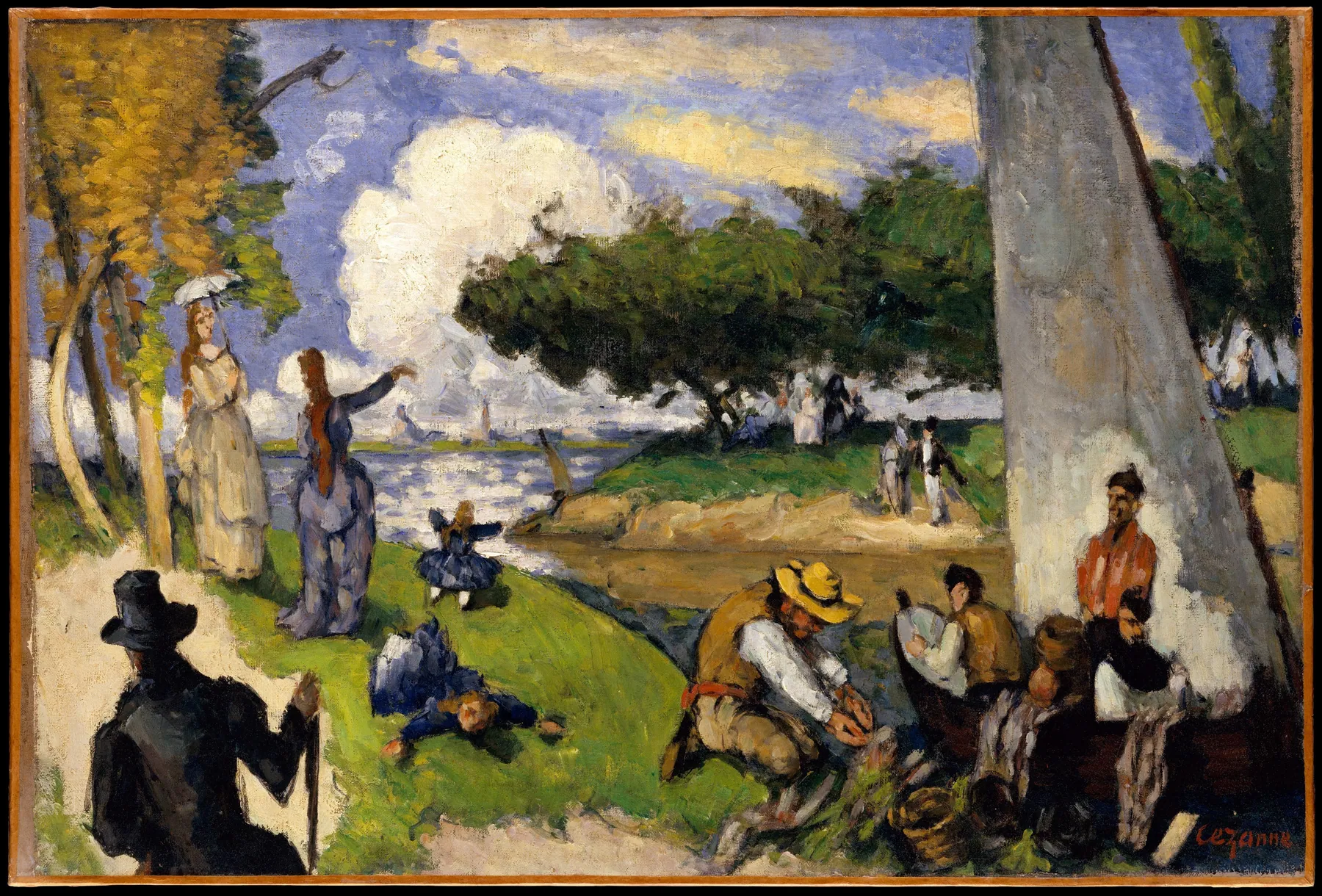Los pescadores (escena fantástica), de Paul Cézanne