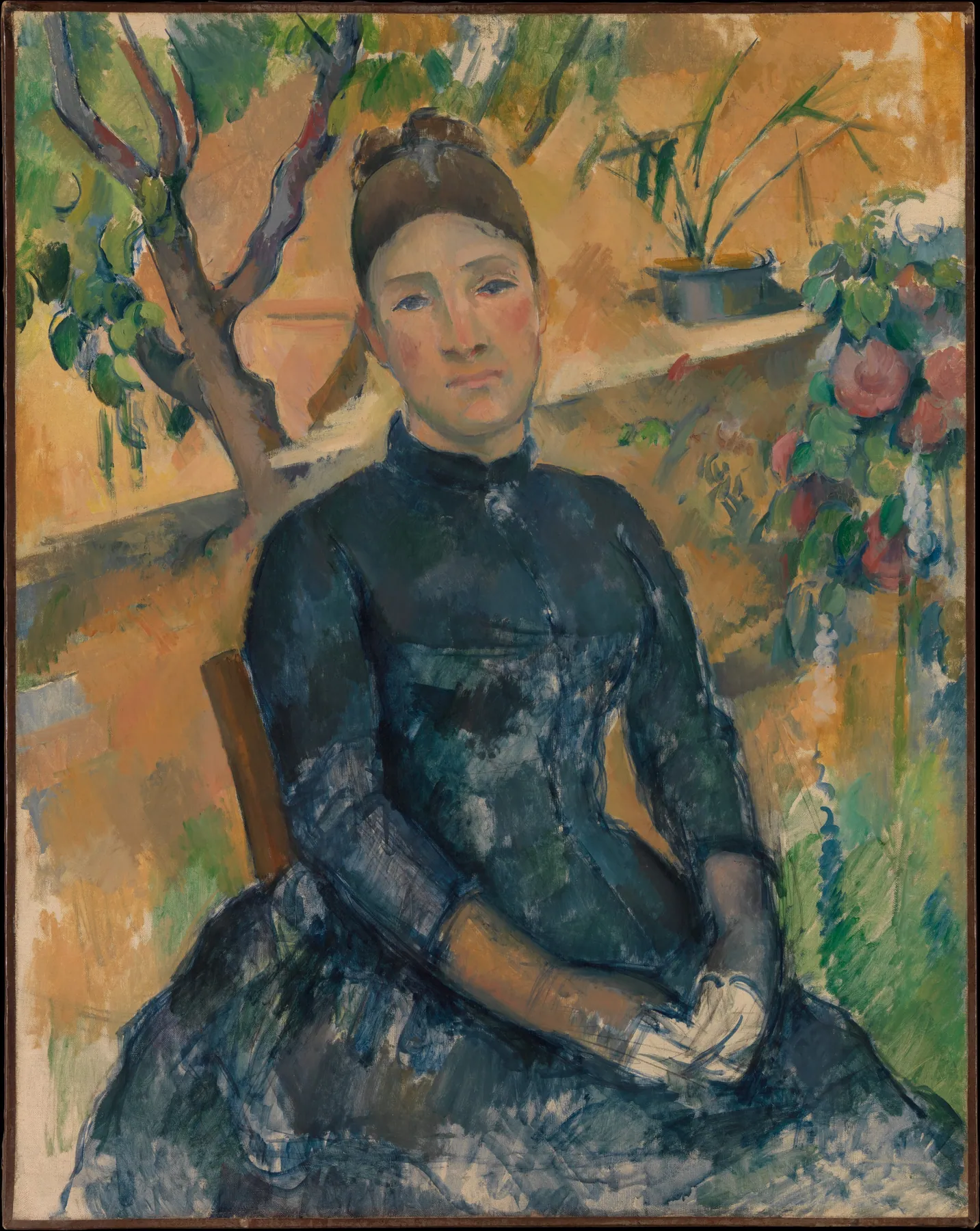 Madame Cézanne (Hortense Fiquet, 1850–1922) en el invernadero, de Paul Cézanne