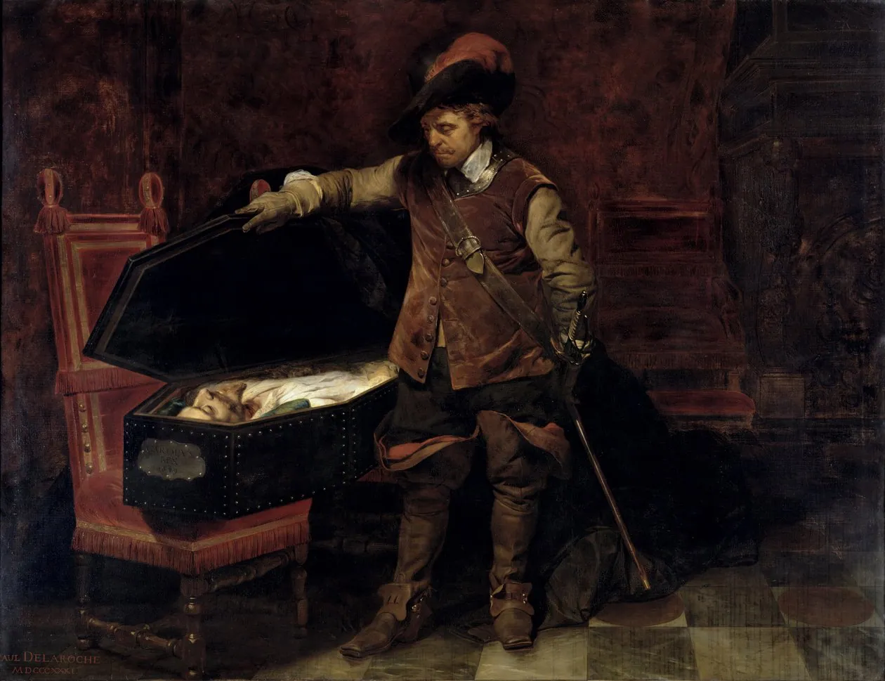 Cromwell ante el ataúd de Carlos I, de Paul Delaroche