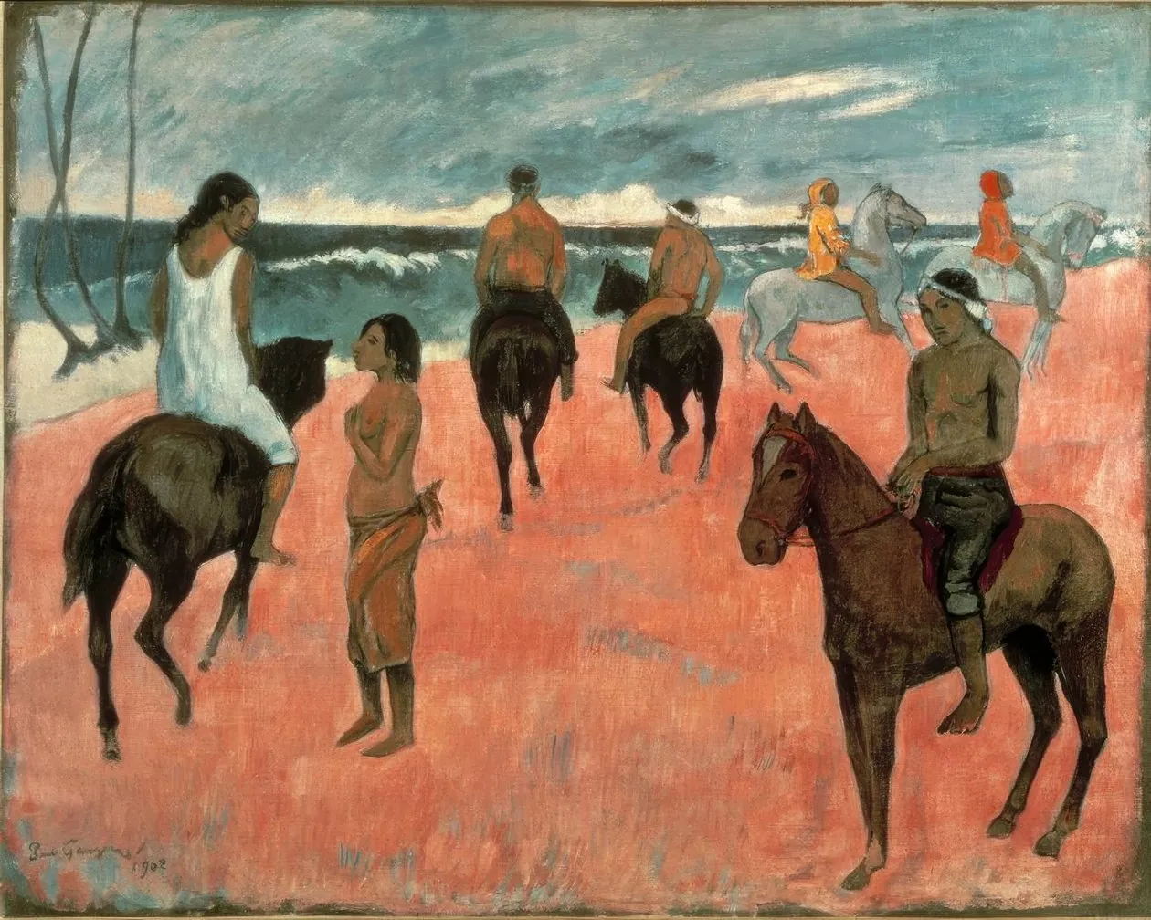 Jinetes en la playa, de Paul Gauguin