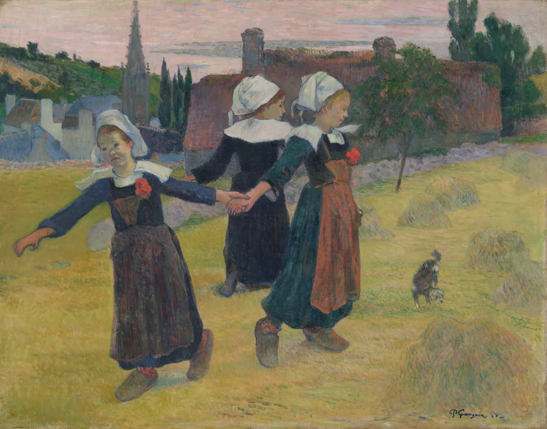 Muchachas bretonas bailando, Pont-Aven, de Paul Gauguin