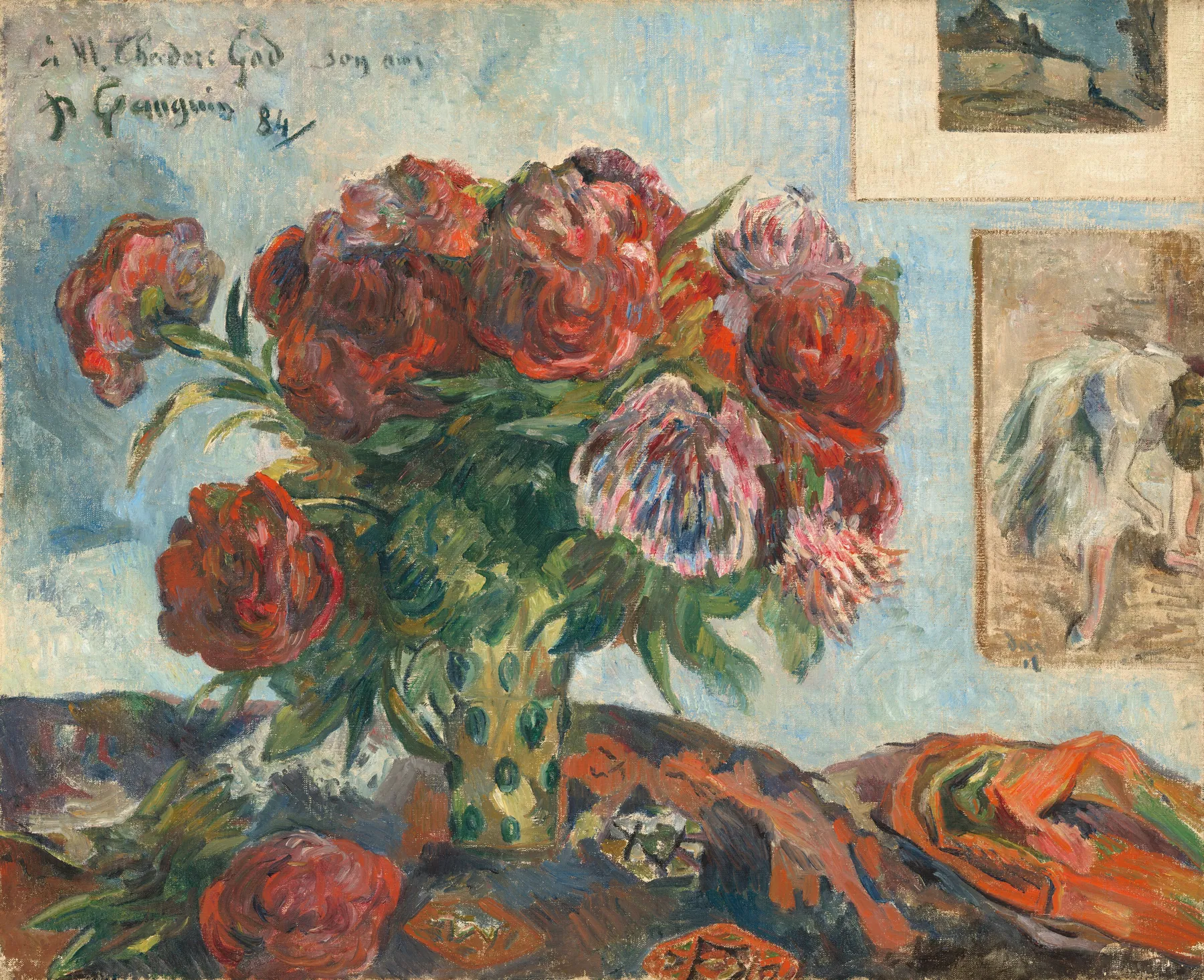 Naturaleza muerta con peonías, de Paul Gauguin