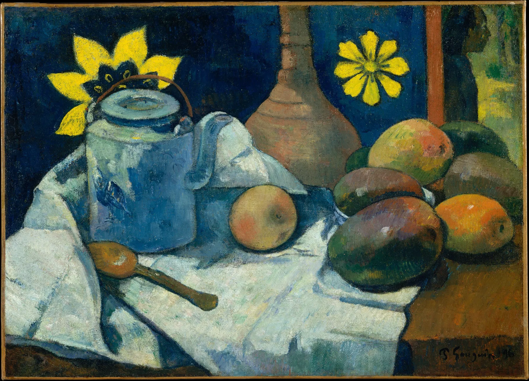 Naturaleza muerta con tetera y fruta, de Paul Gauguin