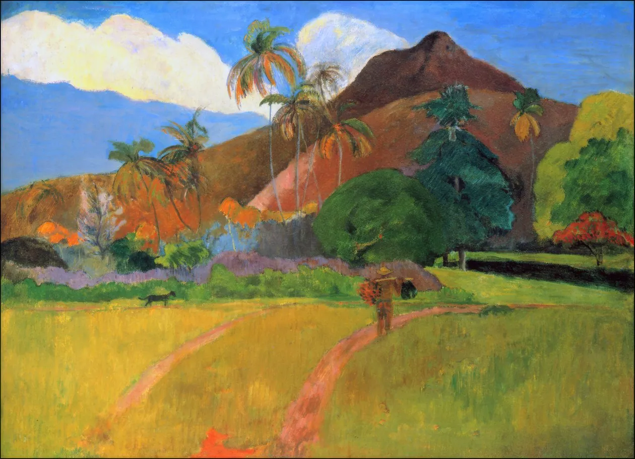 Paisaje tahitiano, de Paul Gauguin