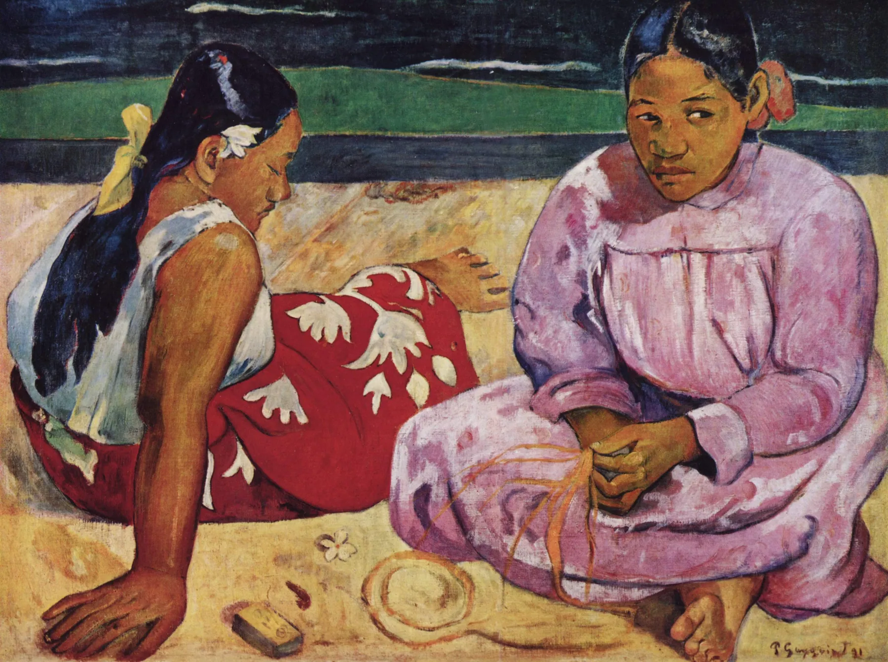 Tahitianas en la playa, de Paul Gauguin
