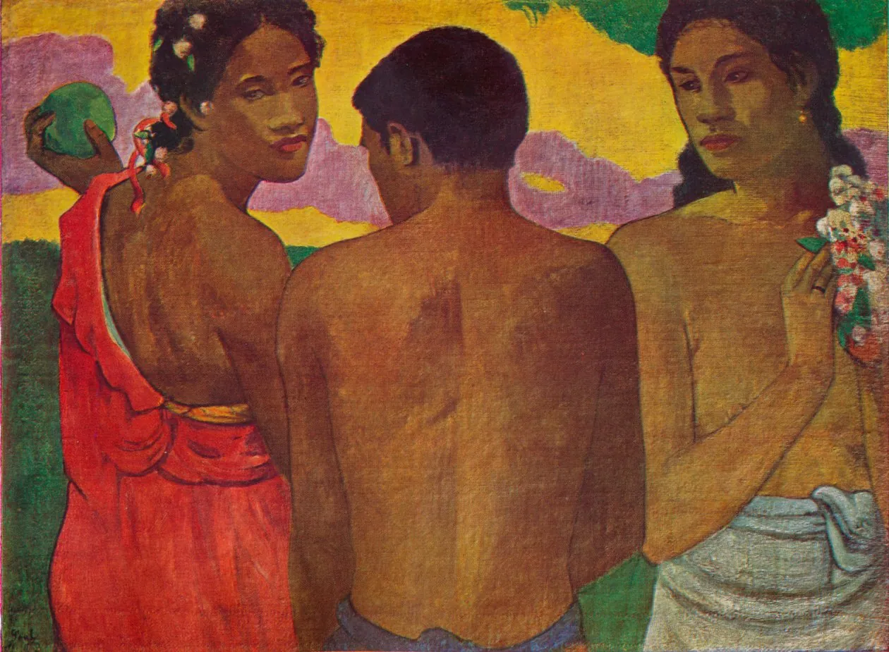 Tres tahitianos, de Paul Gauguin