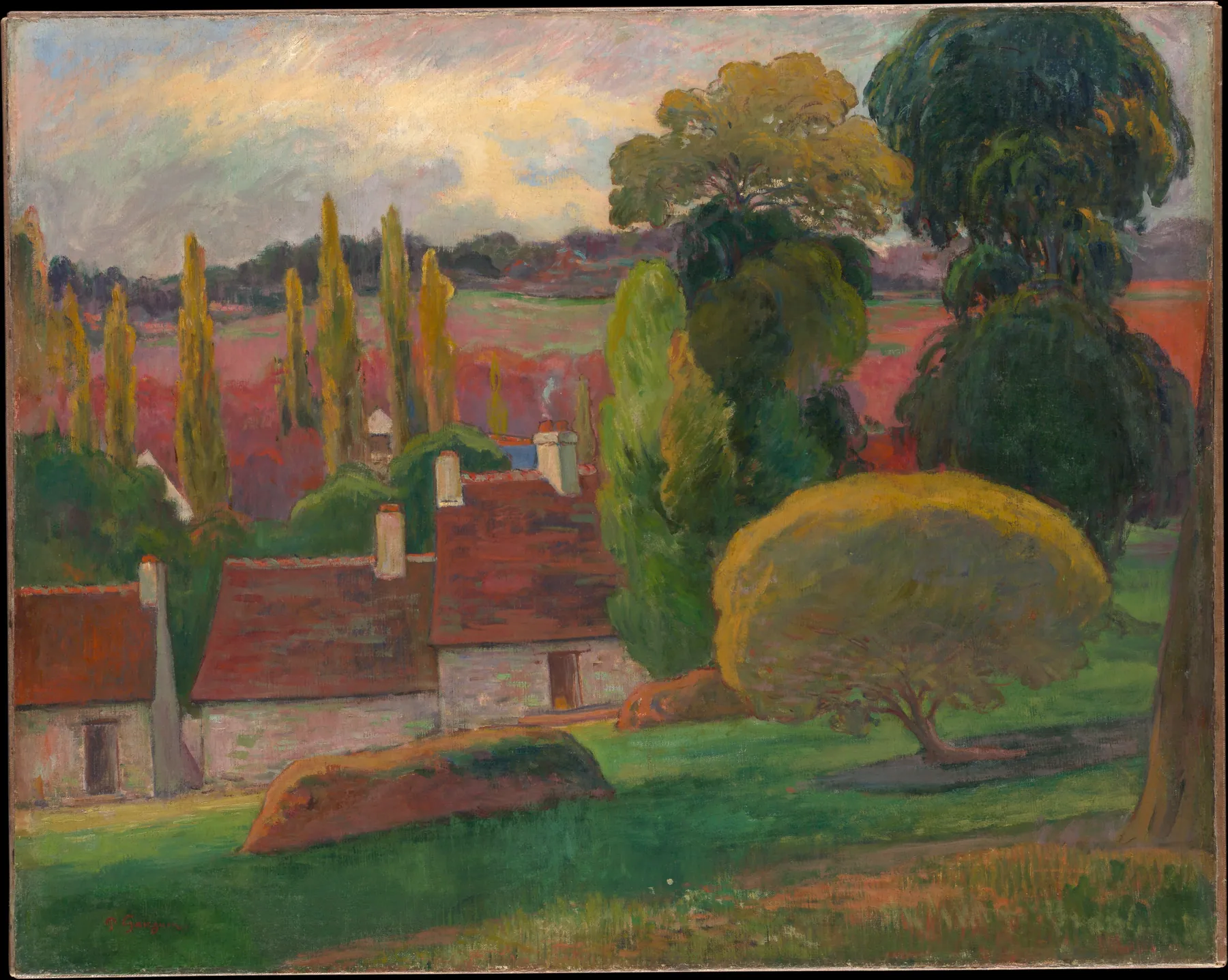 Una granja en Bretaña, de Paul Gauguin