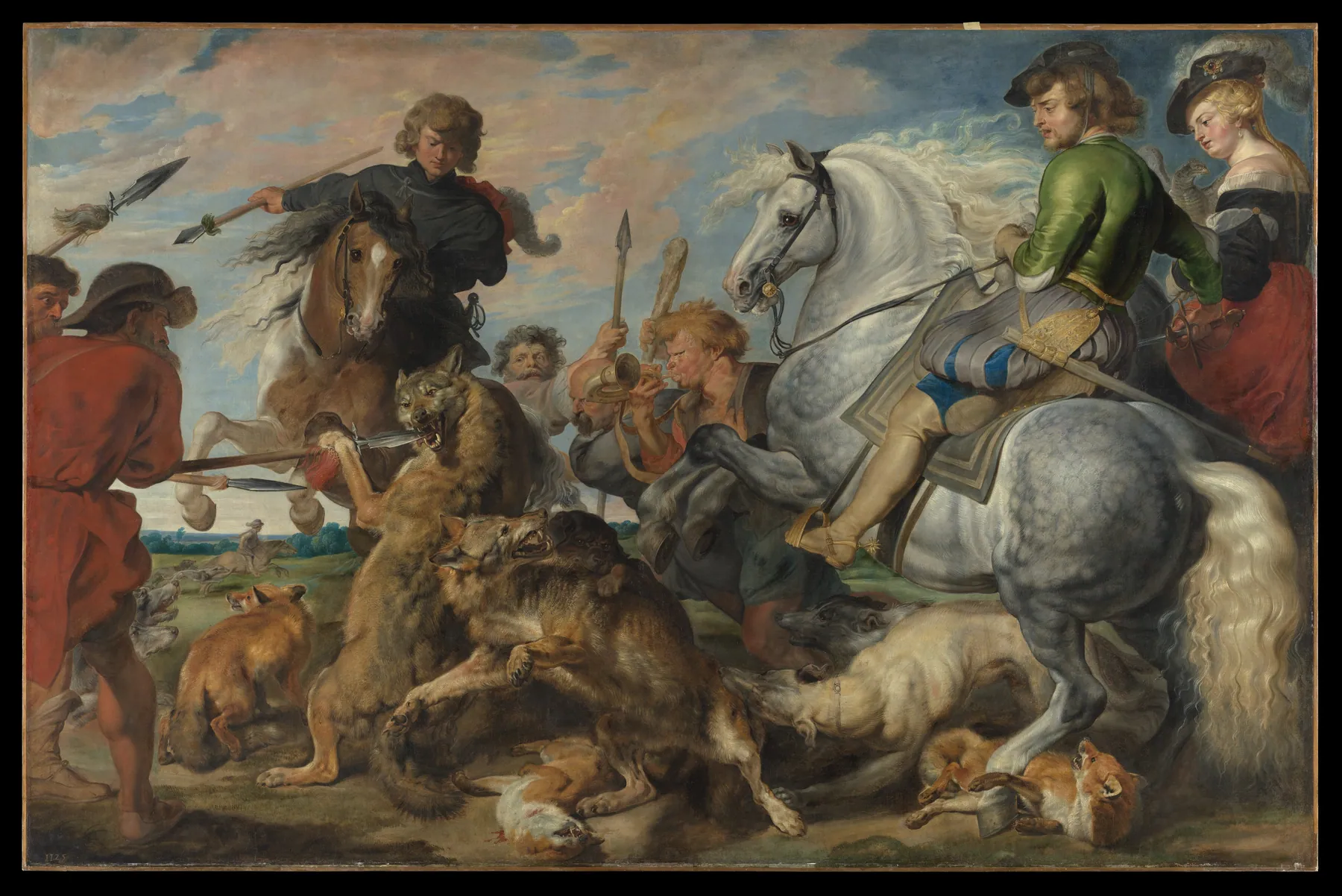 Caza de lobos y zorros, de Peter Paul Rubens