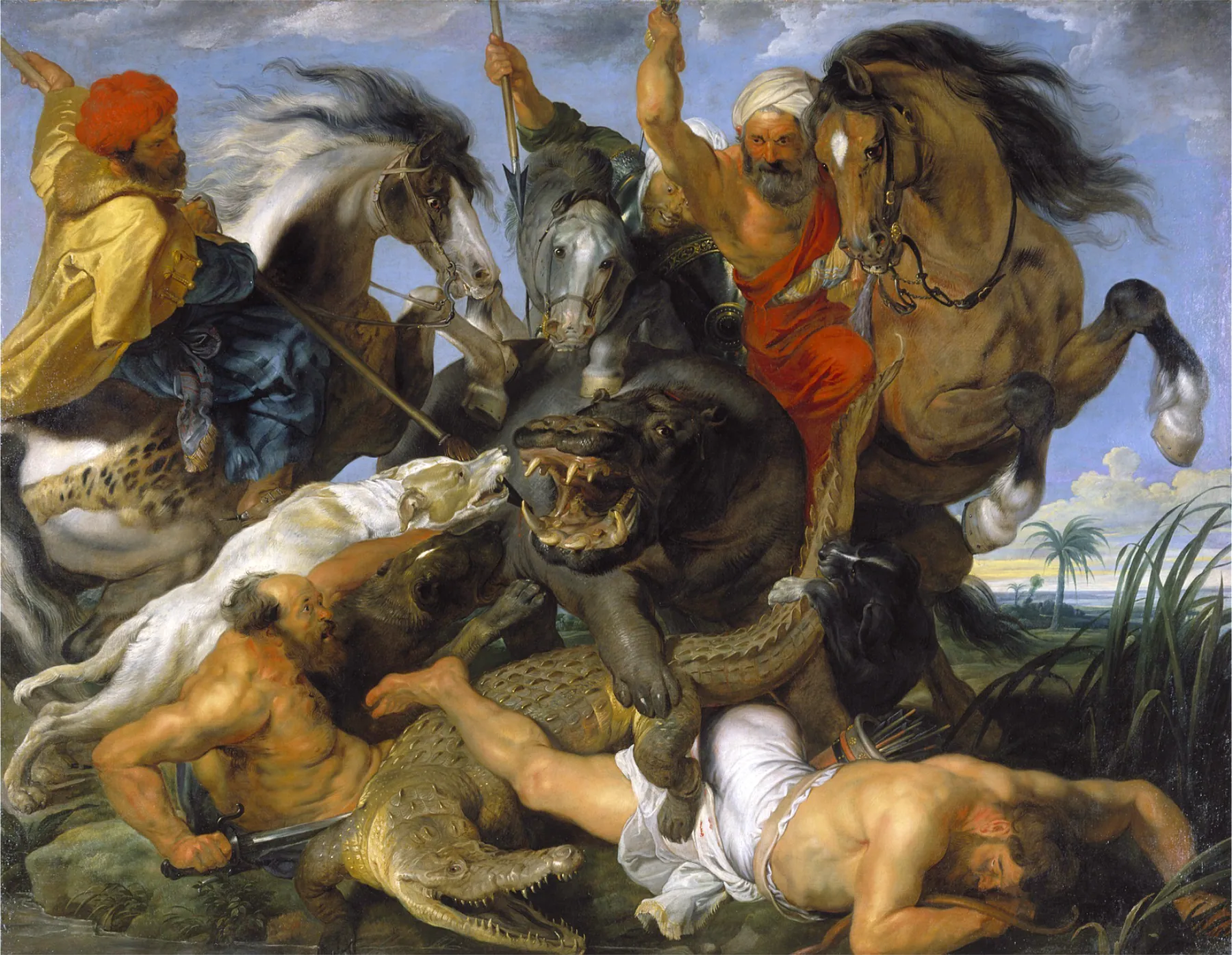 La caza del hipopótamo y el cocodrilo, de Peter Paul Rubens