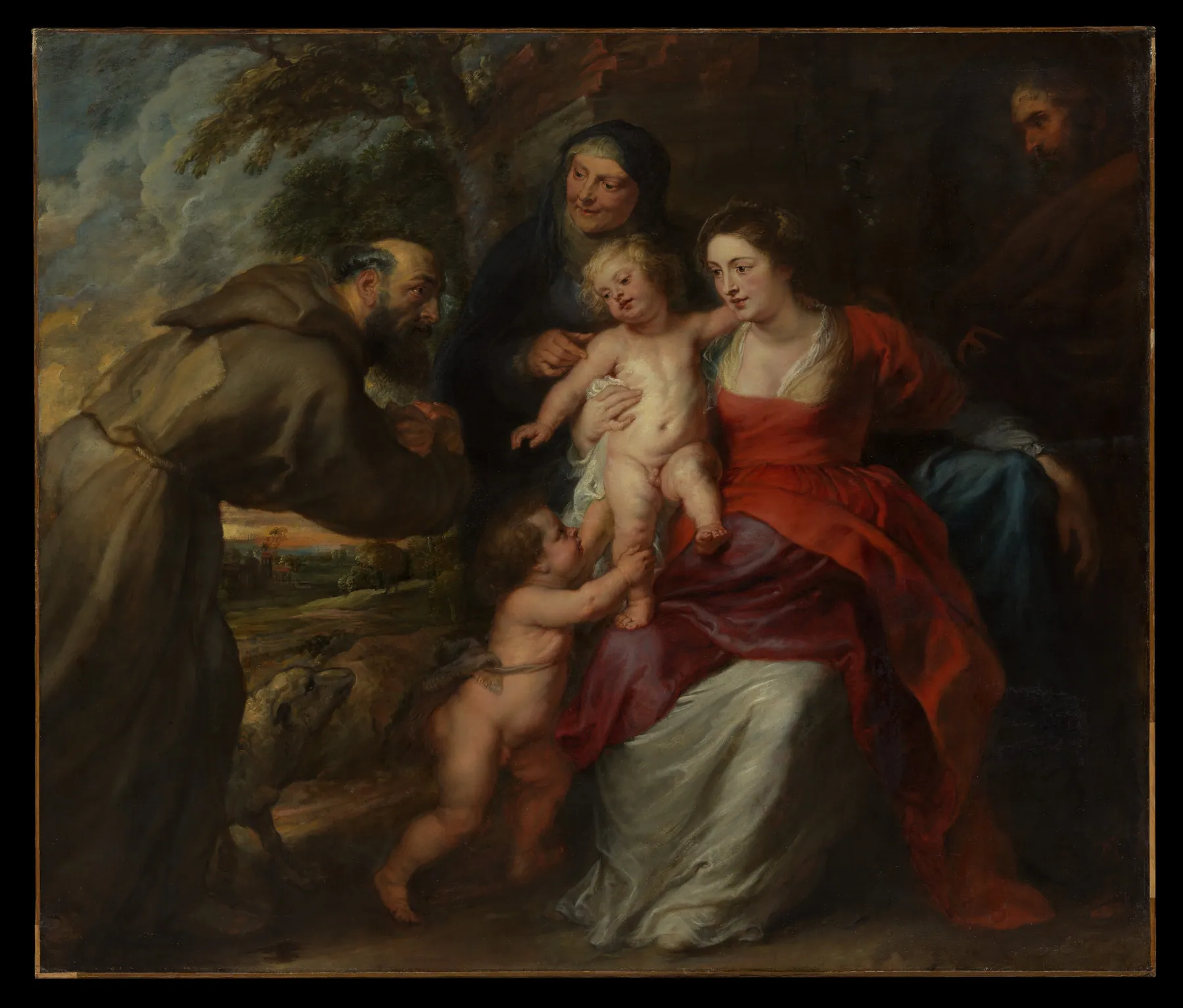 La Sagrada Familia con San Francisco, Santa Ana y el Niño San Juan Bautista, de Peter Paul Rubens