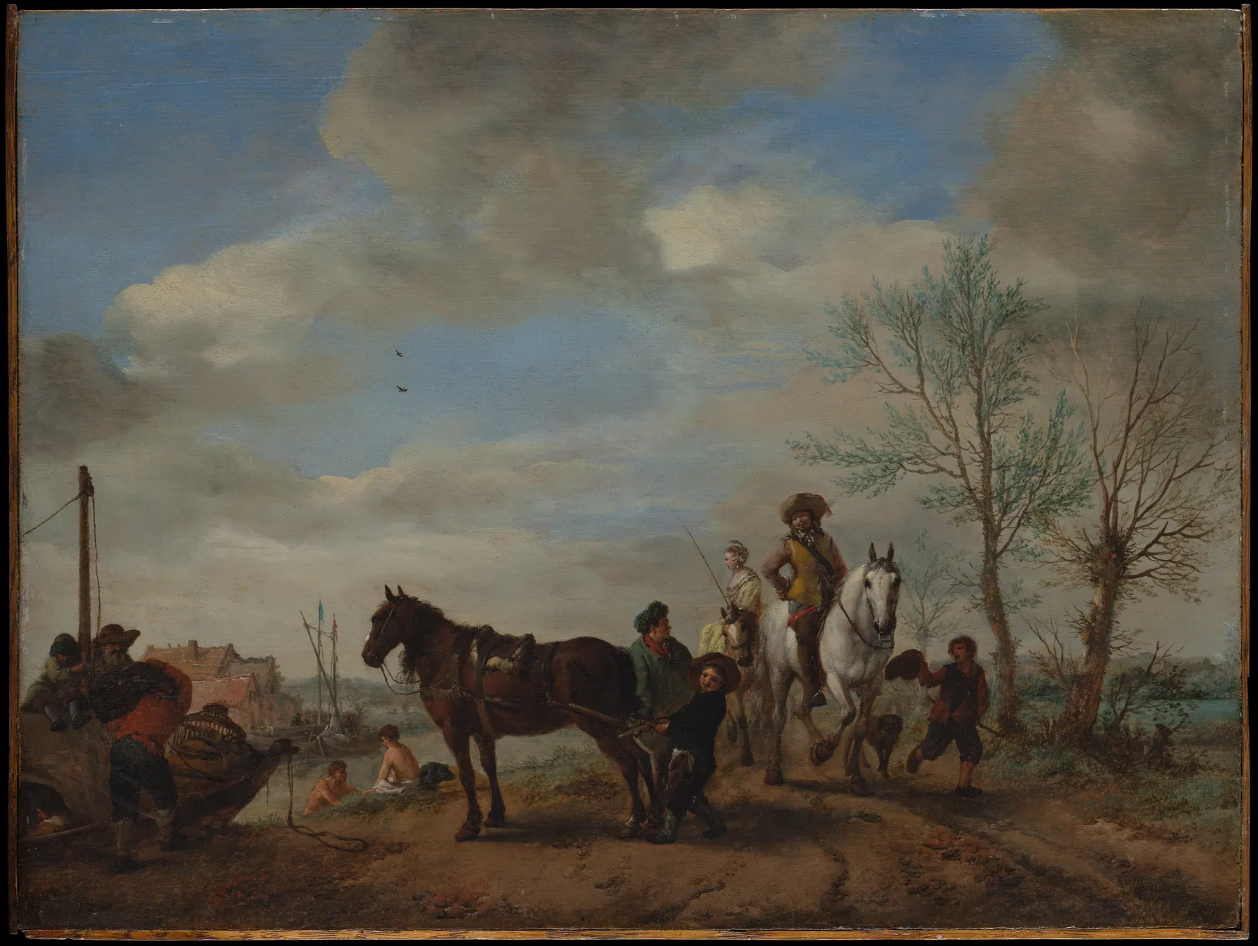 Un hombre y una mujer a caballo, de Philips Wouwerman