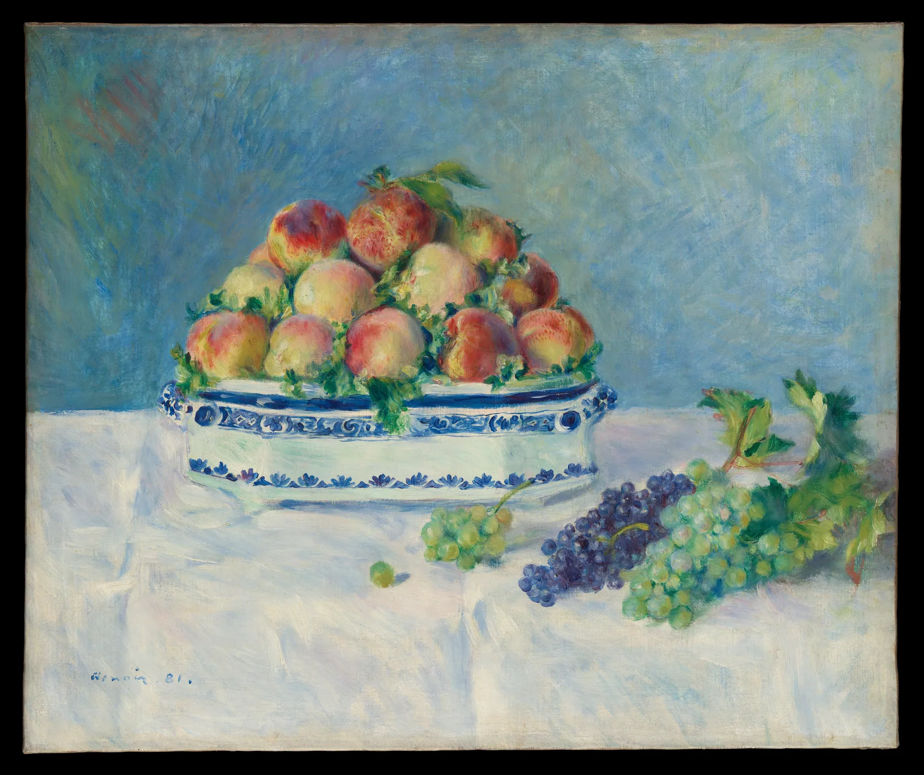 Naturaleza muerta con melocotones y uvas, de Pierre-Auguste Renoir