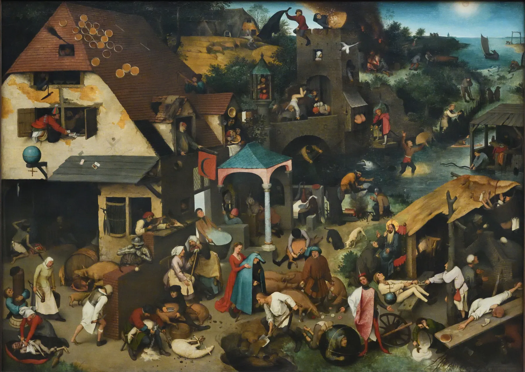 Los proverbios flamencos, de Pieter Bruegel el Viejo