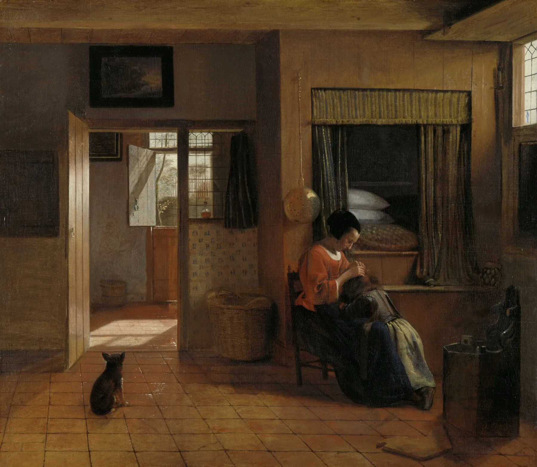 Madre peinando a su hijo, de Pieter de Hooch