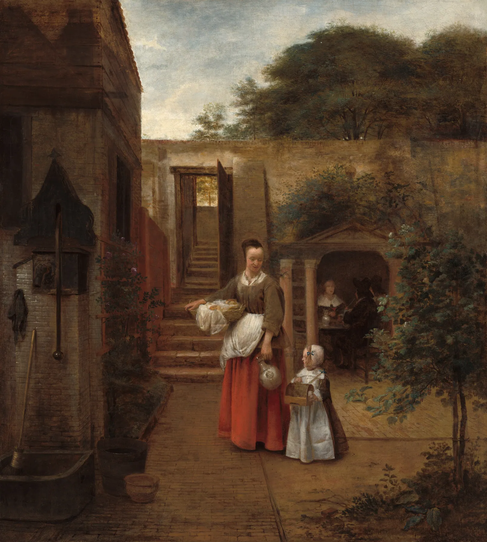 Mujer y niño en un patio, de Pieter de Hooch