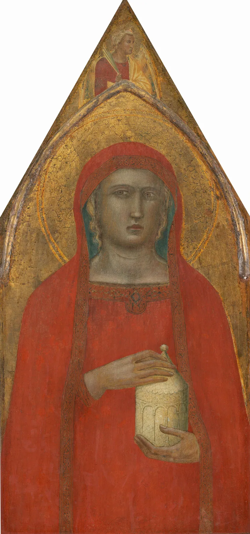 Santa María Magdalena, con un ángel [panel izquierdo], de Pietro Lorenzetti