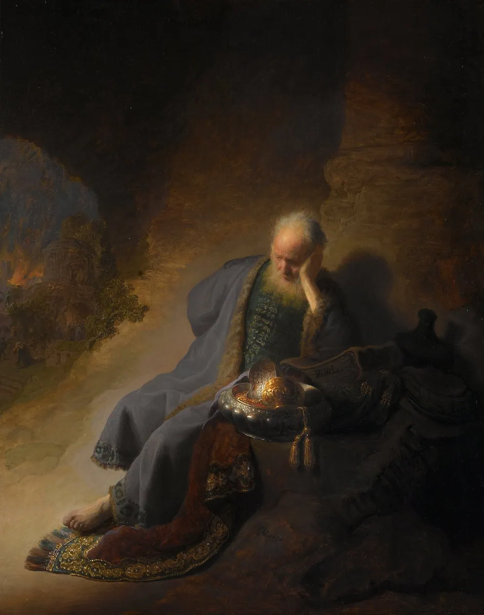 Jeremías lamentando la destrucción de Jerusalén, de Rembrandt van Rijn