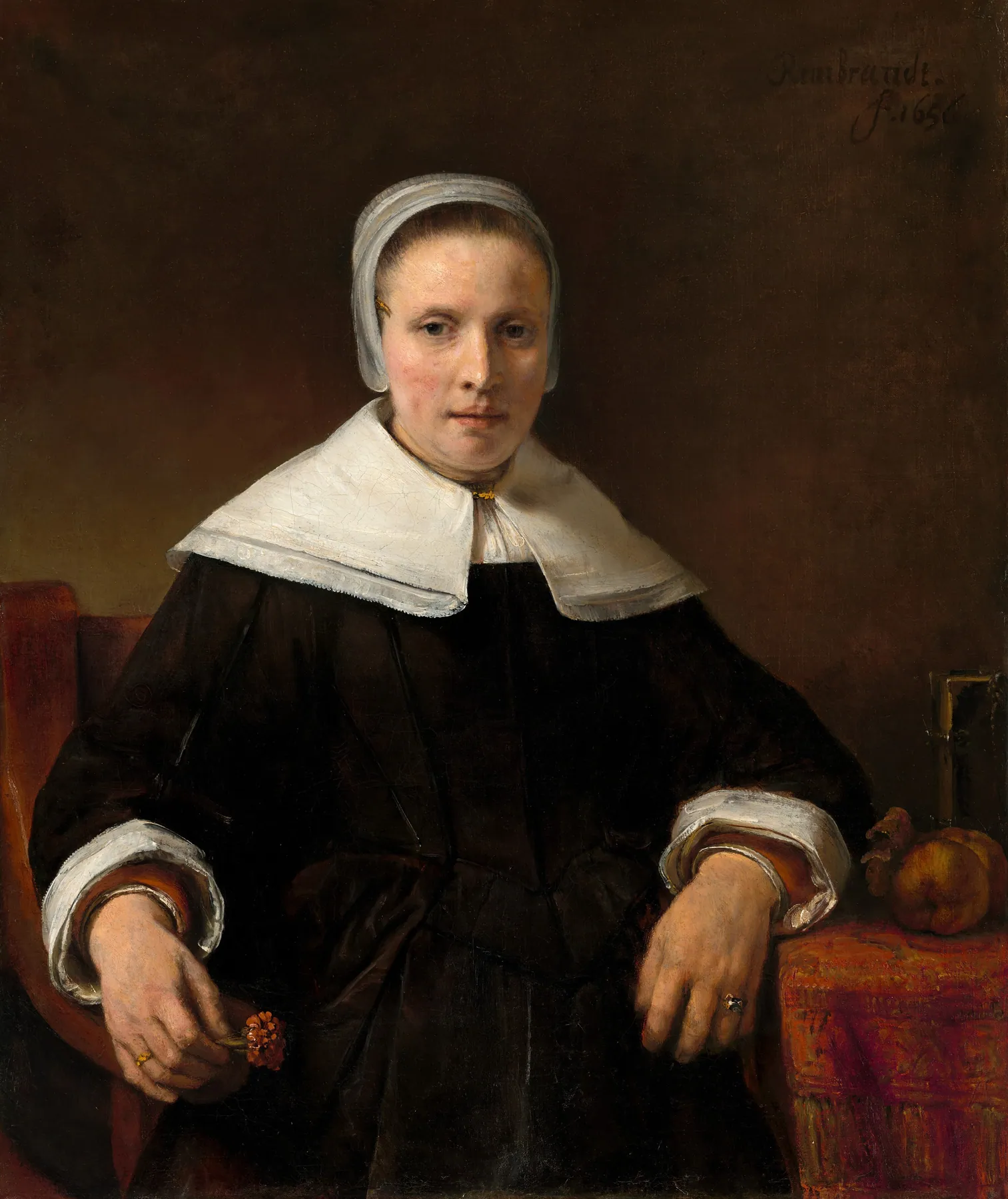 Mujer con un clavel, de Rembrandt van Rijn