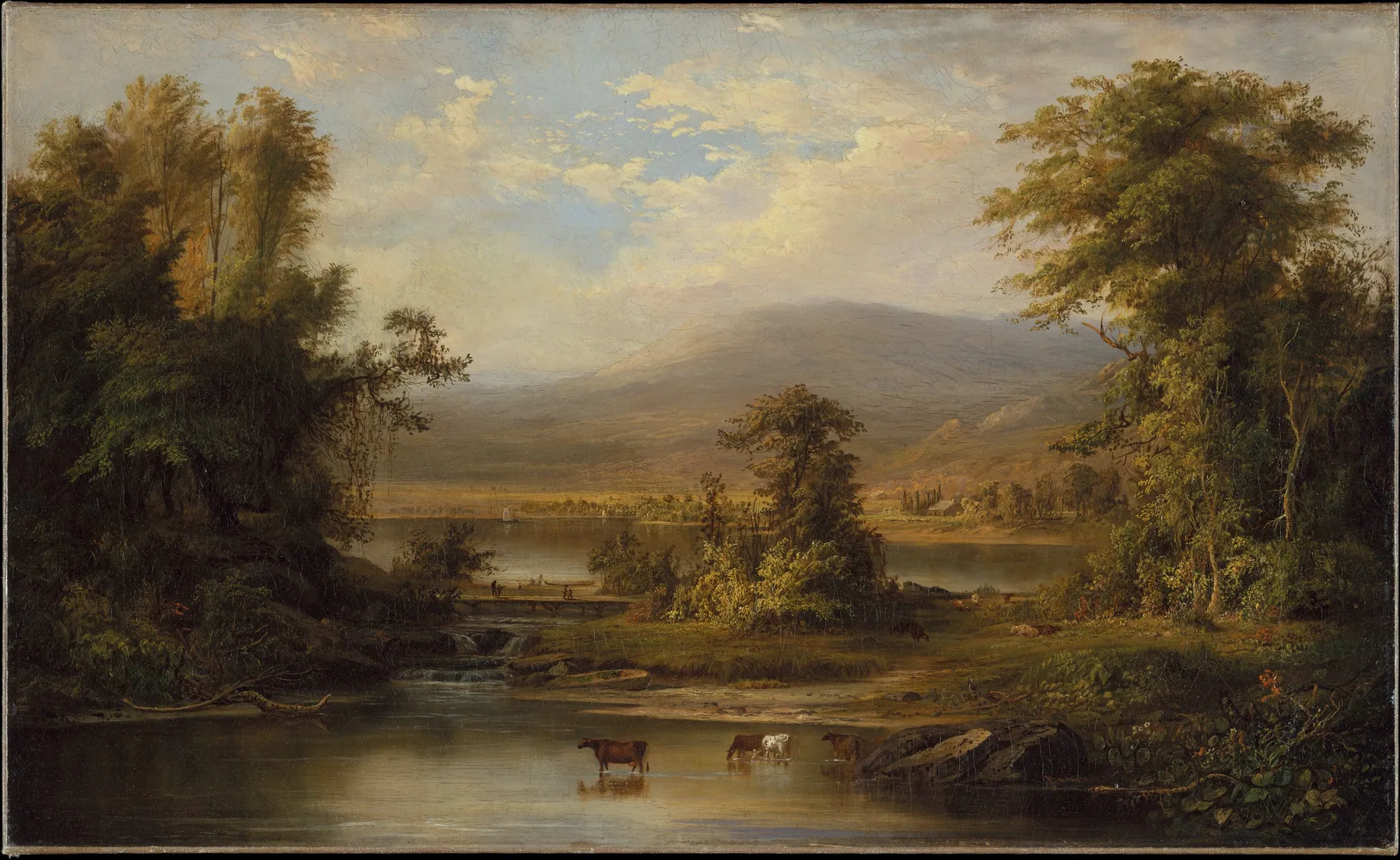 Paisaje con vacas abrevando en un arroyo, de Robert S. Duncanson
