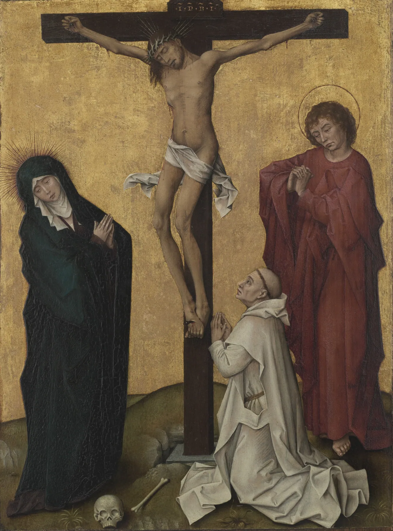 La Crucifixión con un monje cartujo, de Rogier van der Weyden