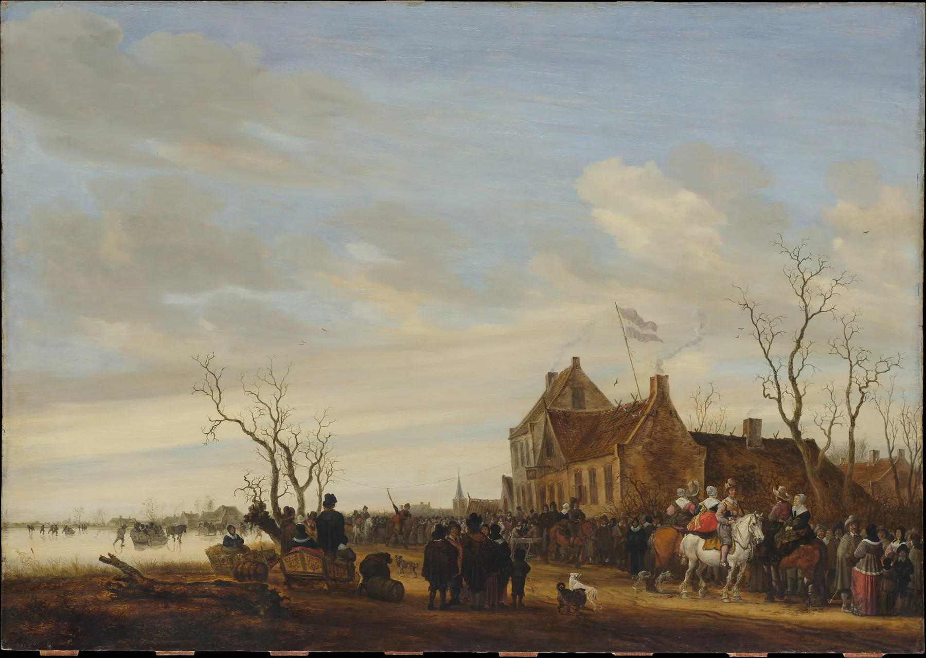 La pesca de anguilas, de Salomon van Ruysdael