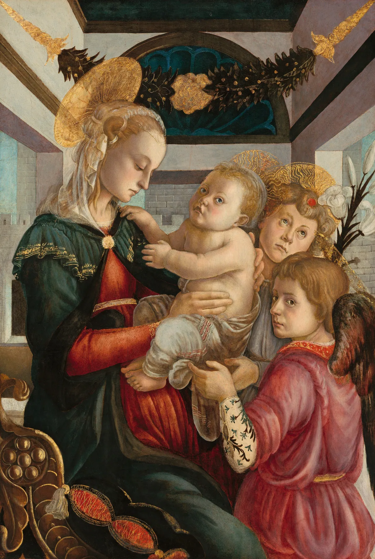 Madonna con el Niño y ángeles, de Sandro Botticelli