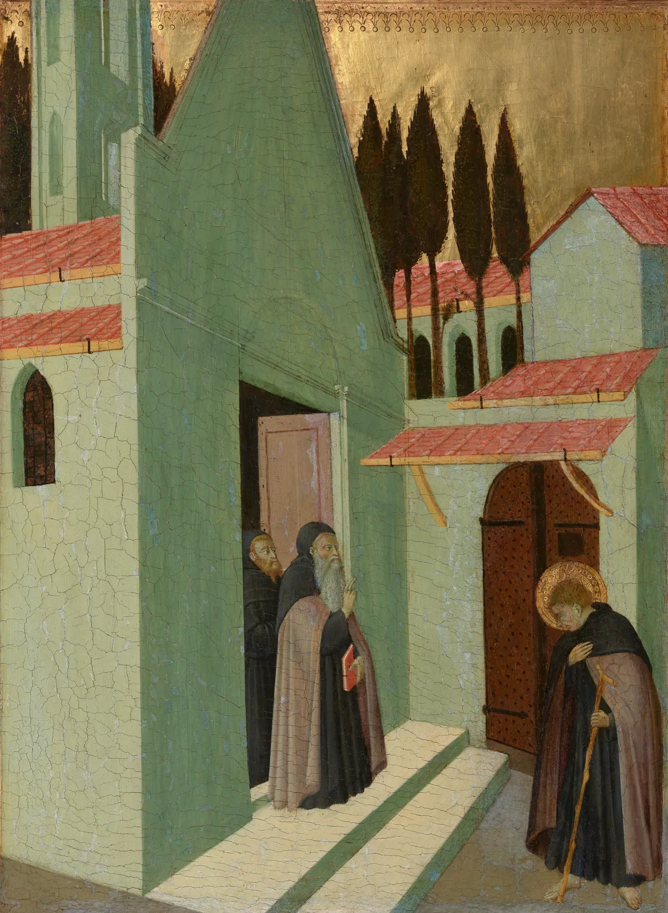 San Antonio abandonando su monasterio, de Sano di Pietro