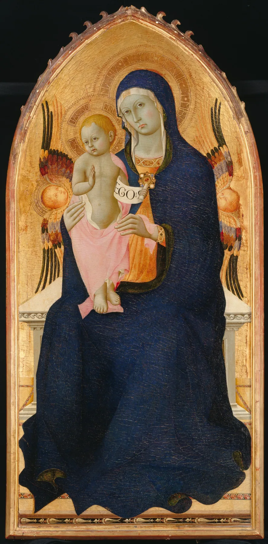 Virgen con el Niño entronizada con dos querubines, de Sano di Pietro