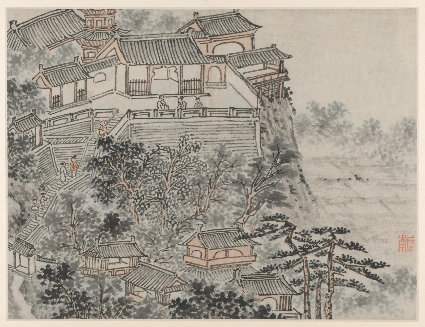 La terraza de los Cinco Sabios, de Doce vistas de la colina del Tigre, Suzhou, de Shen Zhou
