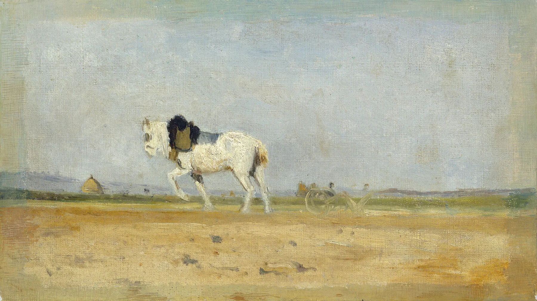 Caballo de labranza en un campo, de Stanislas Lépine