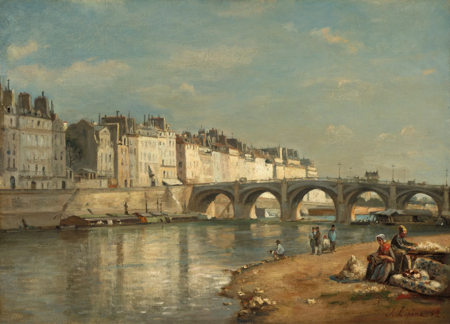 El puente de la Tournelle, París, de Stanislas Lépine