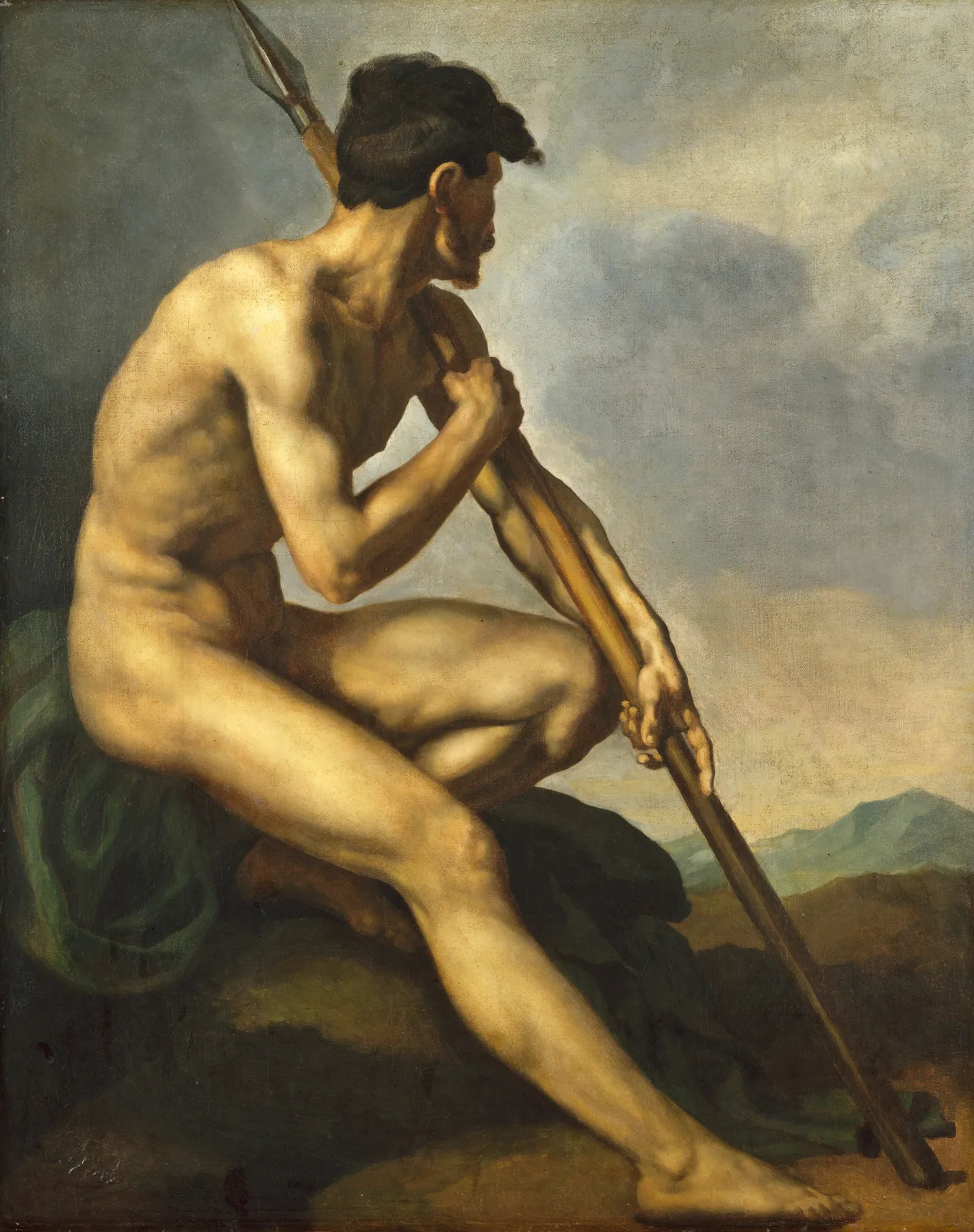 Guerrero desnudo con una lanza, de Théodore Géricault