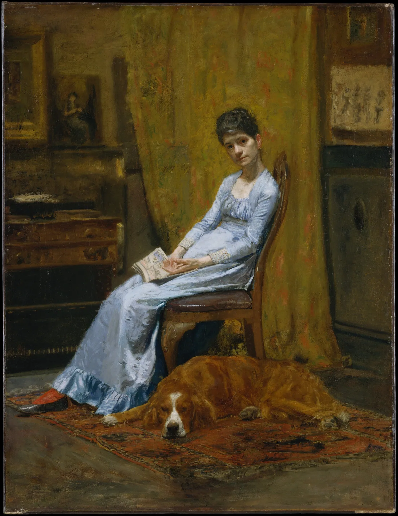 La esposa del artista y su setter, de Thomas Eakins