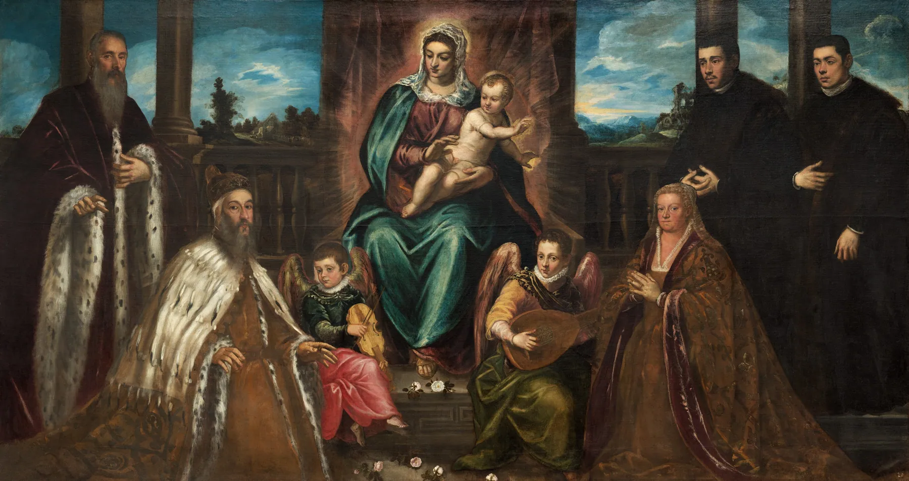 El dux Alvise Mocenigo y su familia ante la Virgen con el Niño, de Tintoretto