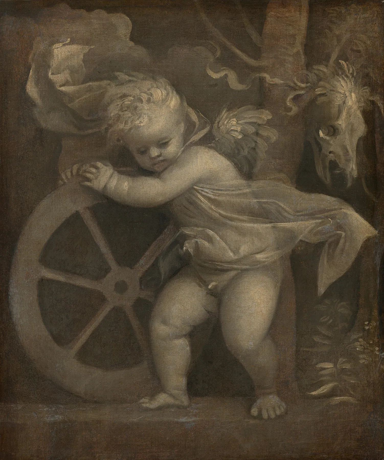 Cupido con la rueda del tiempo, de Tiziano Vecellio