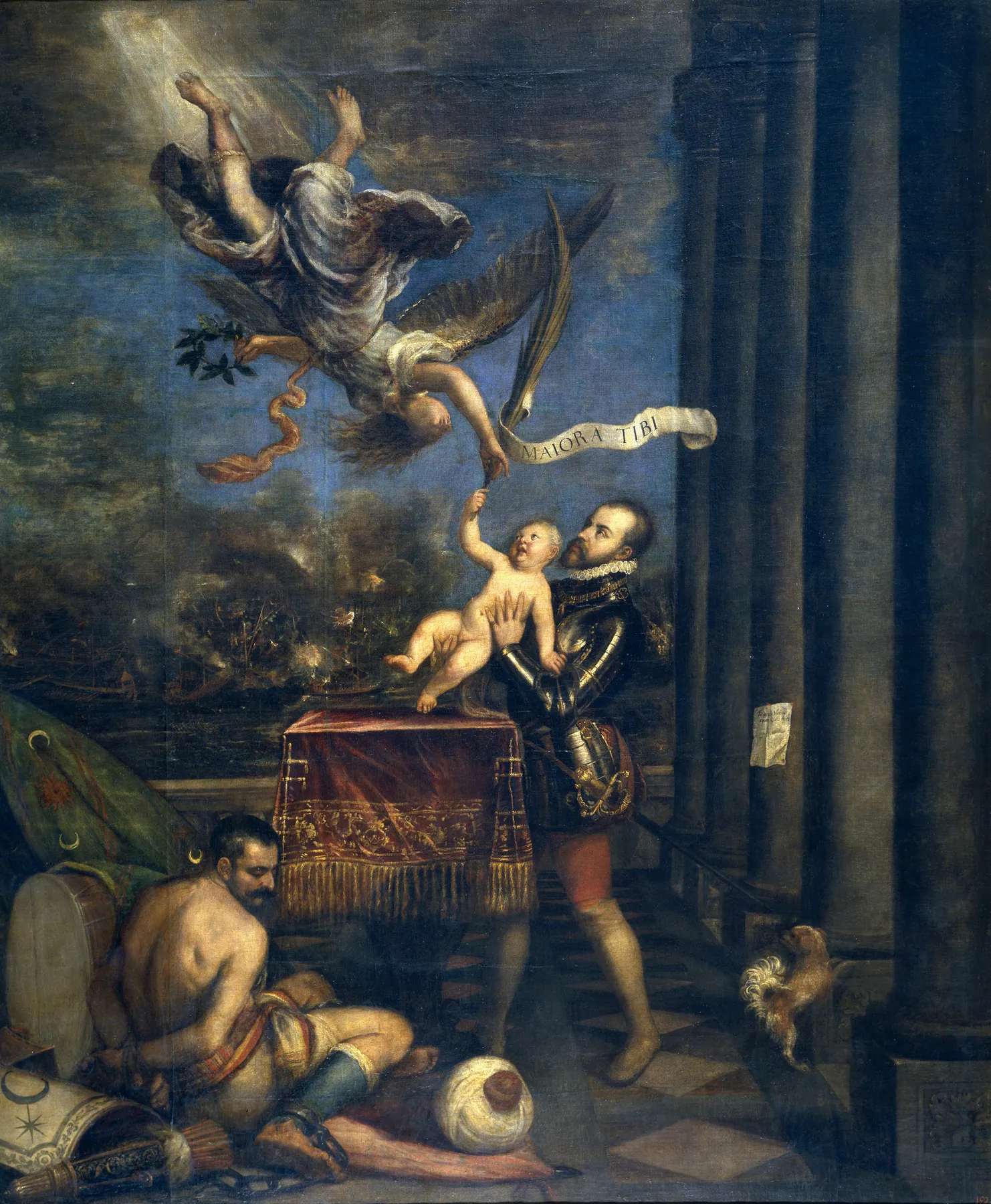 Felipe II ofreciendo al cielo al infante don Fernando, de Tiziano Vecellio