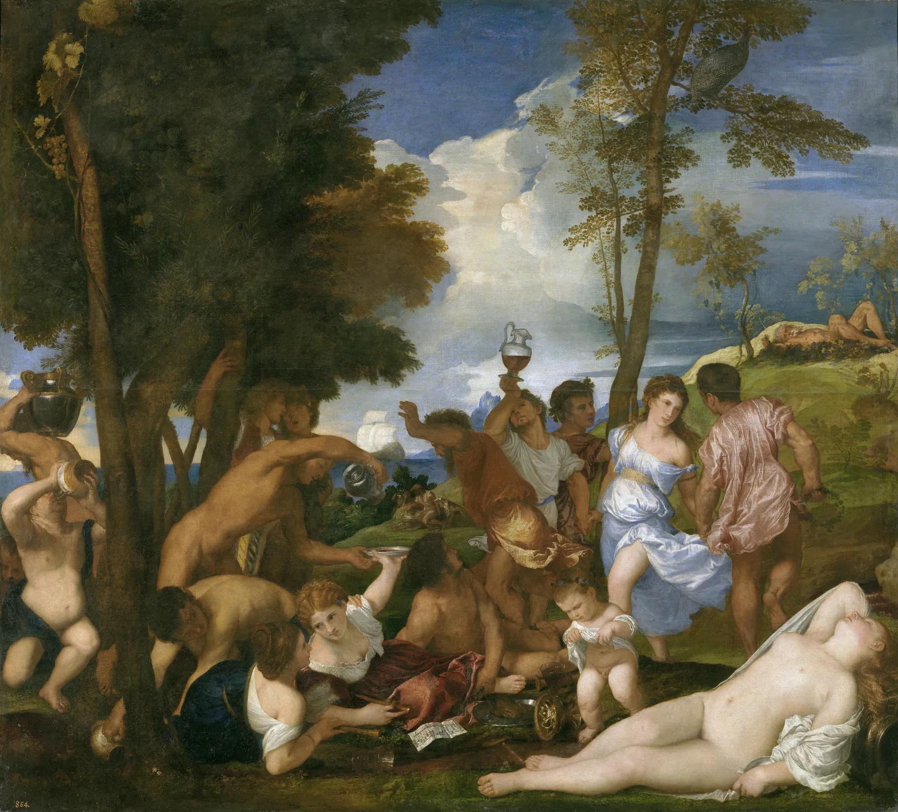 La bacanal de los andrios, de Tiziano Vecellio