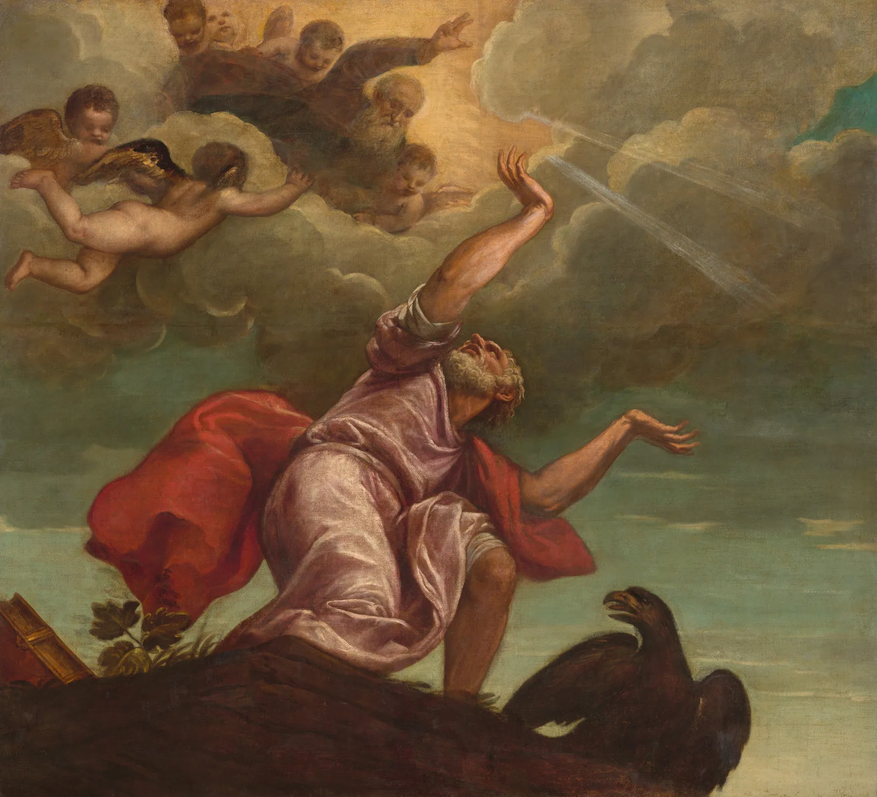 San Juan Evangelista en Patmos, de Tiziano Vecellio