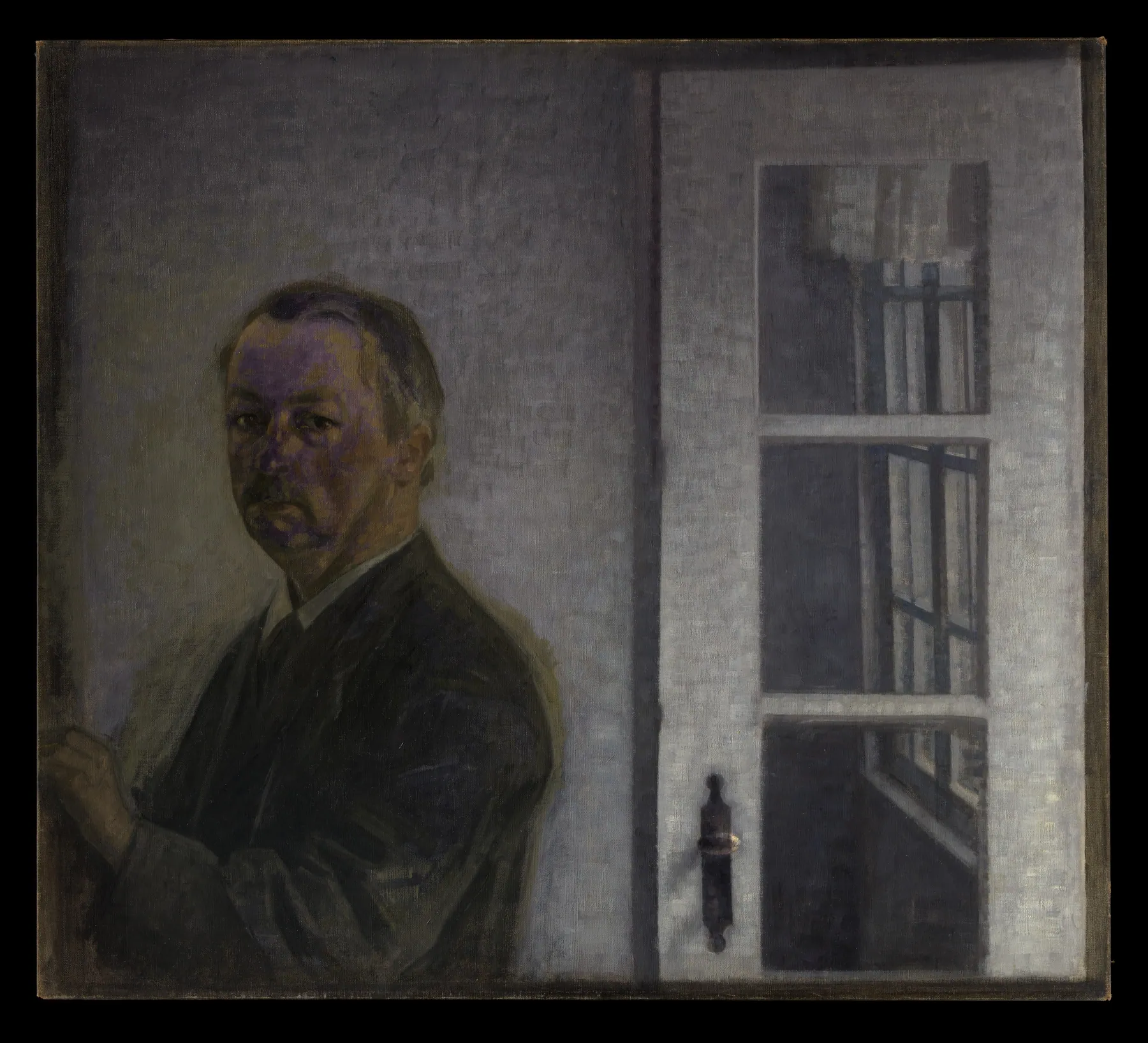 Autorretrato en Spurveskjul, de Vilhelm Hammershøi