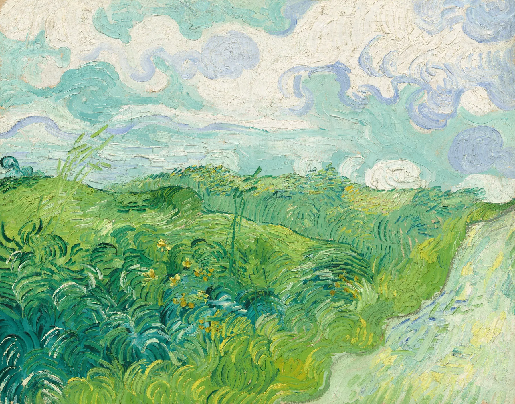 Campos de trigo verde, Auvers, de Vincent van Gogh