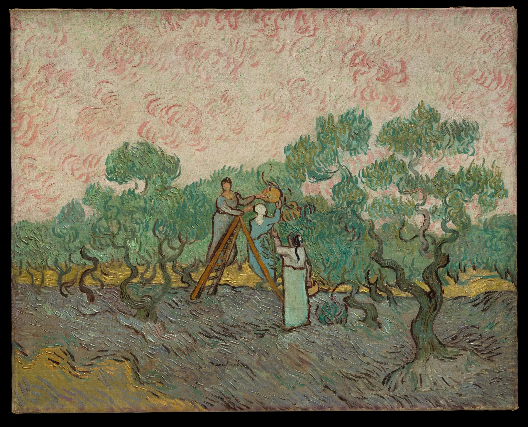 Mujeres recogiendo aceitunas, de Vincent van Gogh