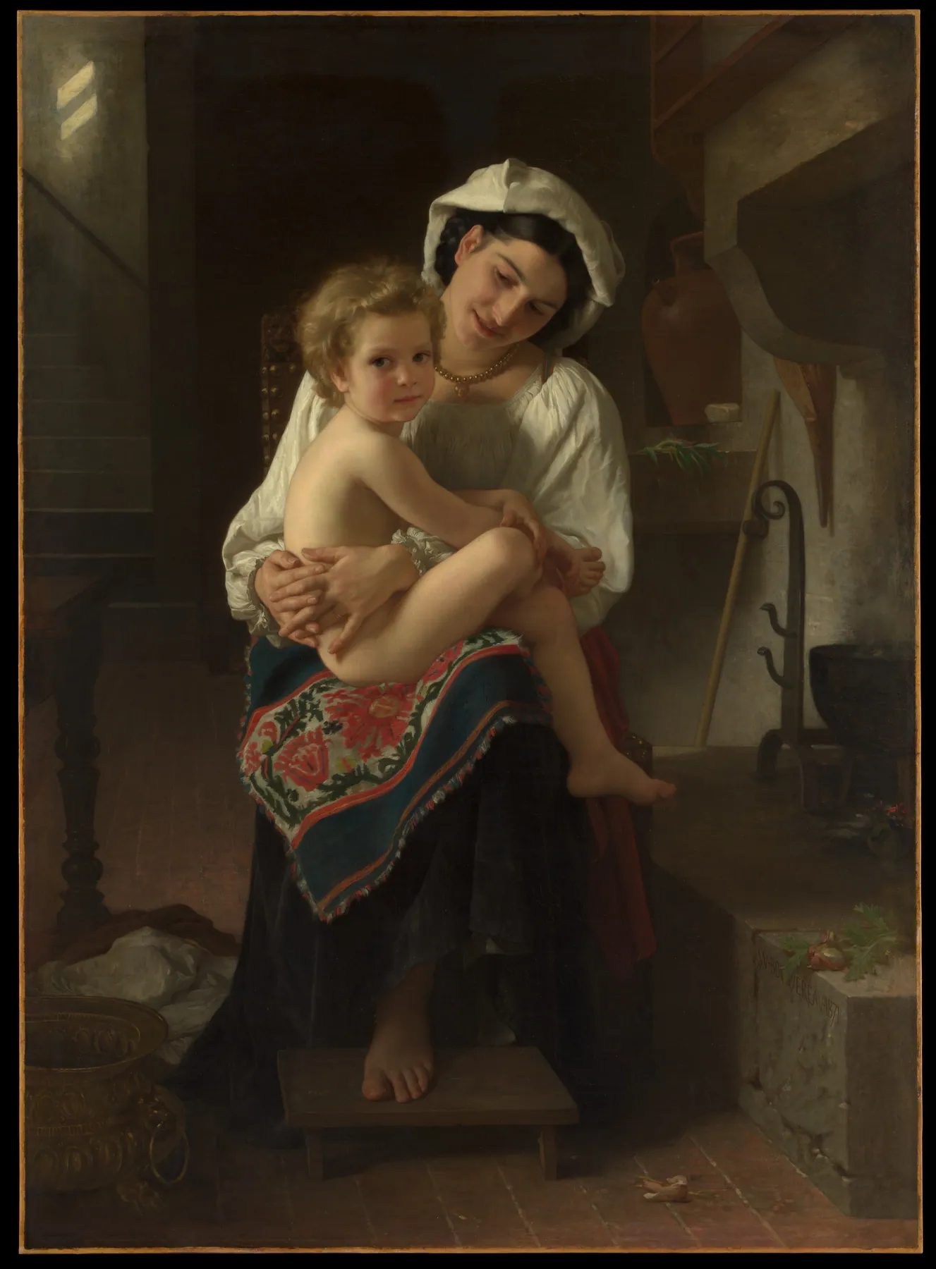 Joven madre contemplando a su hijo, de William-Adolphe Bouguereau
