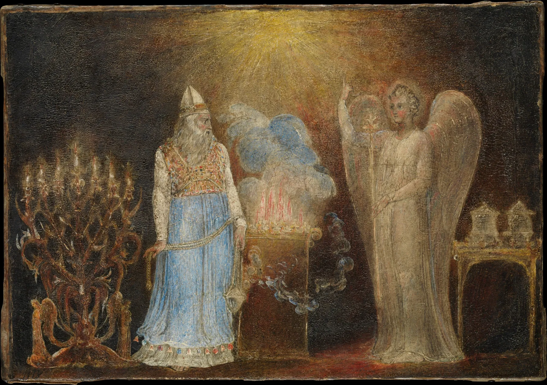 El ángel apareciéndose a Zacarías, de William Blake