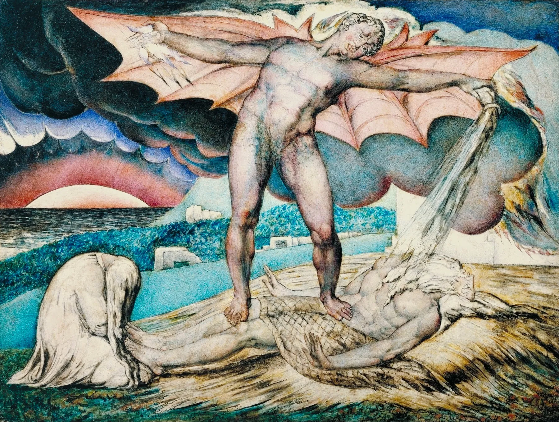 Satán castigando a Job, de William Blake