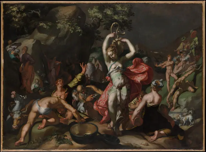 Moisés haciendo brotar agua de la roca, Abraham Bloemaert