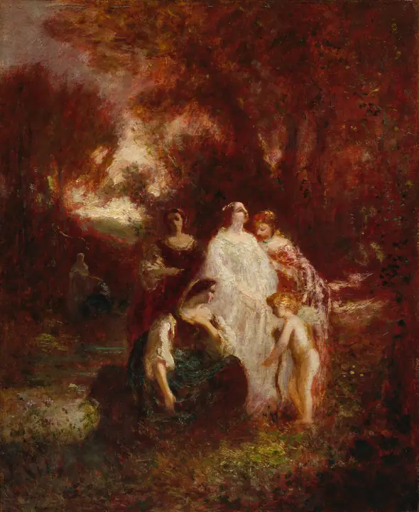 Figuras en el bosque, Adolphe Monticelli