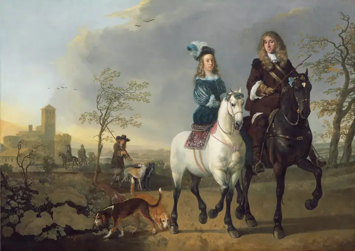 Dama y caballero a caballo, Aelbert Cuyp