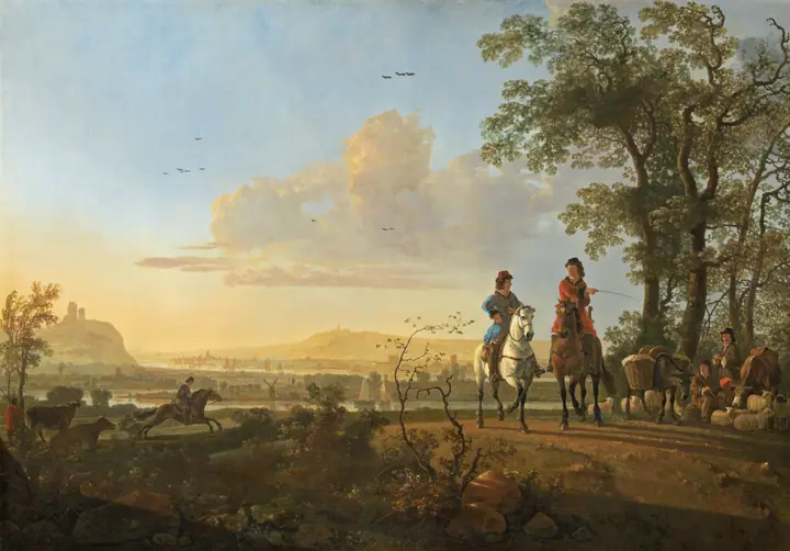 Jinetes y pastores con ganado, Aelbert Cuyp