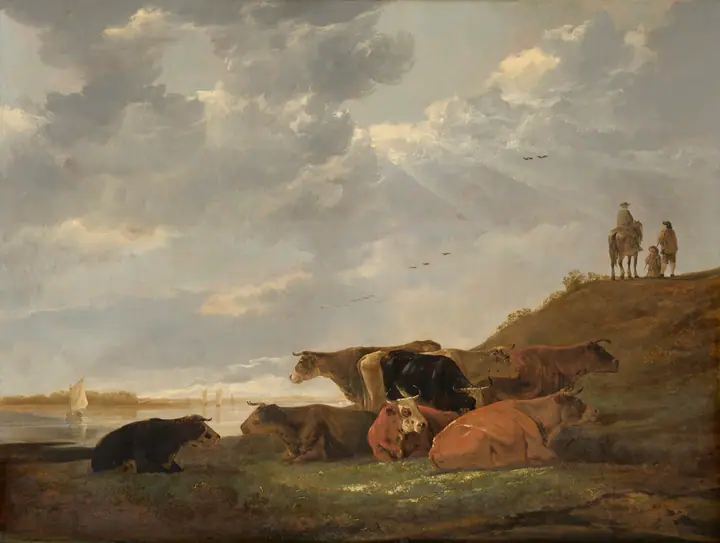 Paisaje fluvial con vacas, Aelbert Cuyp