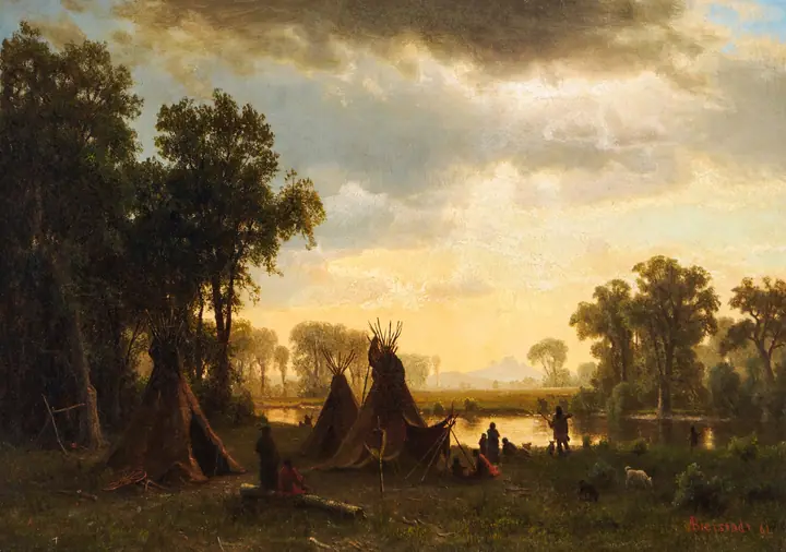 Campamento de indios, Albert Bierstadt